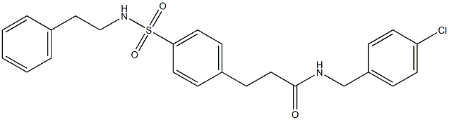 N-(4-chlorobenzyl)-3-(4-{[(2-phenylethyl)amino]sulfonyl}phenyl)propanamide Struktur