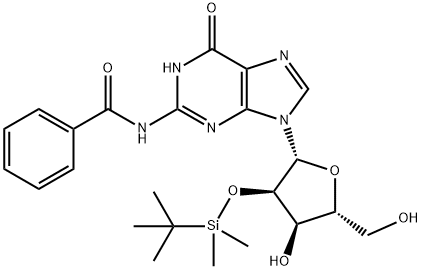 N2-Benzoyl-2'-O-(tert-butyldimethylsilyl)guanosin Struktur