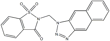 2-(1H-naphtho[2,3-d][1,2,3]triazol-1-ylmethyl)-1,2-benzisothiazol-3(2H)-one1,1-dioxide Struktur