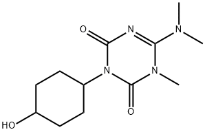 1,3,5-Triazine-2,4(1H,3H)-dione, 6-(dimethylamino)-3-(4-hydroxycyclohexyl)-1-methyl- Struktur