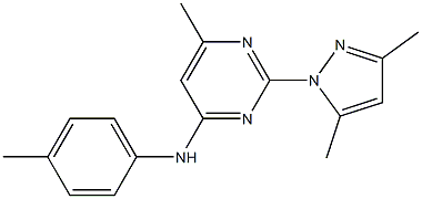 2-(3,5-dimethyl-1H-pyrazol-1-yl)-6-methyl-N-(4-methylphenyl)pyrimidin-4-amine Struktur