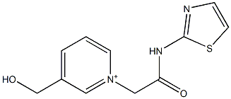 3-(hydroxymethyl)-1-[2-oxo-2-(1,3-thiazol-2-ylamino)ethyl]pyridinium Struktur