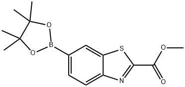 methyl 6-(4,4,5,5-tetramethyl-1,3,2-dioxaborolan-2-yl)benzo[d]thiazole-2-carboxylate Struktur