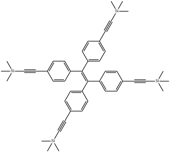 1,1,2,2-tetrakis(4-(2-(trimethylsilyl)ethynyl)phenyl)ethene Struktur