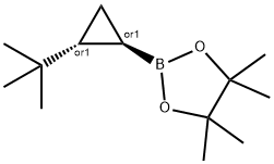 rac-2-[(1R,2R)-2-tert-butylcyclopropyl]-4,4,5,5-tetramethyl-1,3,2-dioxaborolane, trans Struktur