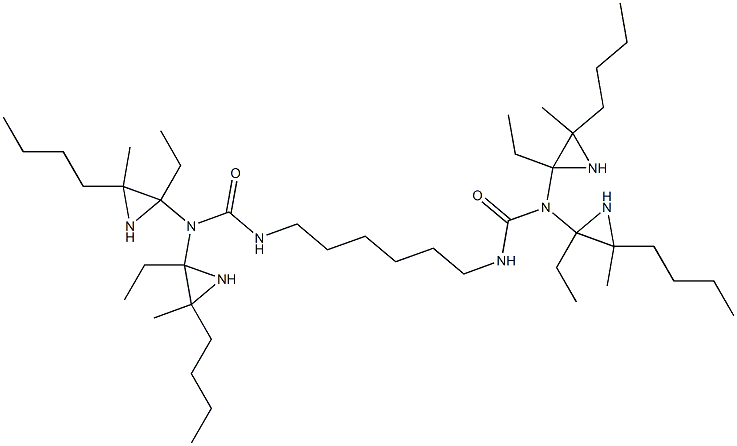 1,6-bis(3,3-bis((1-methylpentylidenimino)propyl)ureido)hexane Struktur