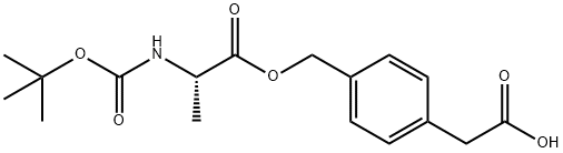 2-[4-({[(2S)-2-{[(tert-butoxy)carbonyl]amino}propanoyl]oxy}methyl)phenyl]acetic acid Structure