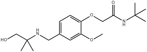 N-(tert-butyl)-2-(4-{[(2-hydroxy-1,1-dimethylethyl)amino]methyl}-2-methoxyphenoxy)acetamide Struktur