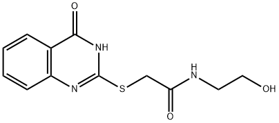 N-(2-hydroxyethyl)-2-[(4-oxo-3,4-dihydro-2-quinazolinyl)sulfanyl]acetamide Struktur