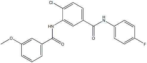 4-chloro-N-(4-fluorophenyl)-3-[(3-methoxybenzoyl)amino]benzamide Struktur