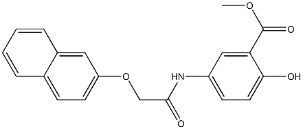 methyl 2-hydroxy-5-{[(2-naphthyloxy)acetyl]amino}benzoate Struktur