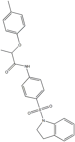 N-[4-(2,3-dihydro-1H-indol-1-ylsulfonyl)phenyl]-2-(4-methylphenoxy)propanamide Struktur