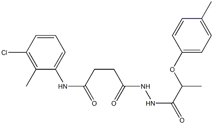 N-(3-chloro-2-methylphenyl)-4-{2-[2-(4-methylphenoxy)propanoyl]hydrazino}-4-oxobutanamide Struktur