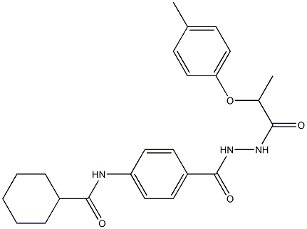 N-[4-({2-[2-(4-methylphenoxy)propanoyl]hydrazino}carbonyl)phenyl]cyclohexanecarboxamide Struktur