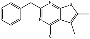 2-benzyl-4-chloro-5,6-dimethylthieno[2,3-d]pyrimidine Struktur