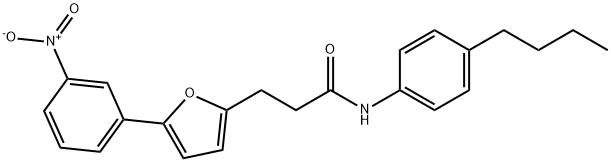 N-(4-butylphenyl)-3-[5-(3-nitrophenyl)furan-2-yl]propanamide Struktur