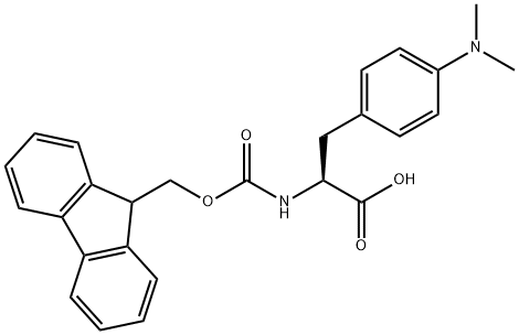 (S)-2-((((9H-fluoren-9-yl)methoxy)carbonyl)amino)-3-(4-(dimethylamino)phenyl)propanoic acid Struktur