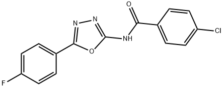 4-Chloro-N-[5-(4-fluorophenyl)-1,3,4-oxadiazol-2-yl]-benzamide Struktur