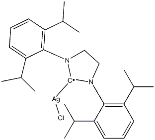 Silver, [1,3-bis[2,6-bis(1-methylethyl)phenyl]-2-imidazolidinylidene]chloro- Struktur