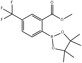 Methyl 2-(4,4,5,5-tetramethyl-1,3,2-dioxaborolan-2-yl)-5-(trifluoromethyl)benzoate Struktur