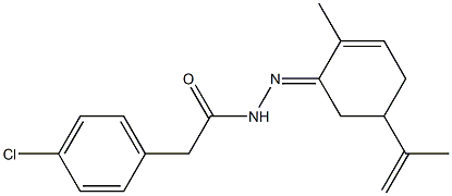 2-(4-chlorophenyl)-N'-(5-isopropenyl-2-methyl-2-cyclohexen-1-ylidene)acetohydrazide Struktur