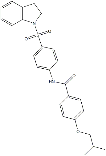 N-[4-(2,3-dihydro-1H-indol-1-ylsulfonyl)phenyl]-4-isobutoxybenzamide Struktur