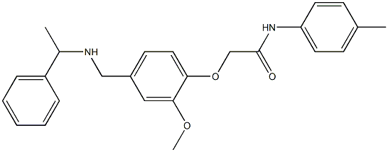 2-(2-methoxy-4-{[(1-phenylethyl)amino]methyl}phenoxy)-N-(4-methylphenyl)acetamide Struktur