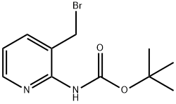 (3-Bromomethyl-pyridin-2-yl)-carbamic acid tert-butyl ester Struktur