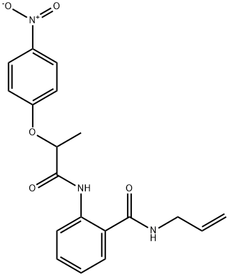 N-allyl-2-{[2-(4-nitrophenoxy)propanoyl]amino}benzamide Struktur