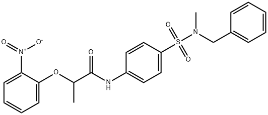 N-(4-{[benzyl(methyl)amino]sulfonyl}phenyl)-2-(2-nitrophenoxy)propanamide Struktur