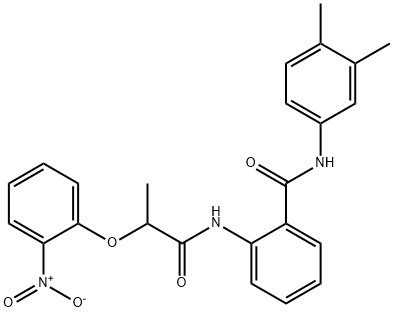 N-(3,4-dimethylphenyl)-2-{[2-(2-nitrophenoxy)propanoyl]amino}benzamide Struktur