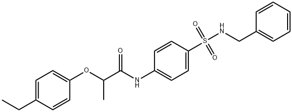 N-{4-[(benzylamino)sulfonyl]phenyl}-2-(4-ethylphenoxy)propanamide Struktur