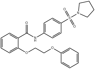 2-(2-phenoxyethoxy)-N-[4-(1-pyrrolidinylsulfonyl)phenyl]benzamide Struktur