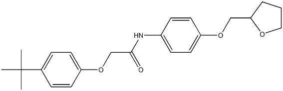 2-[4-(tert-butyl)phenoxy]-N-[4-(tetrahydro-2-furanylmethoxy)phenyl]acetamide Struktur