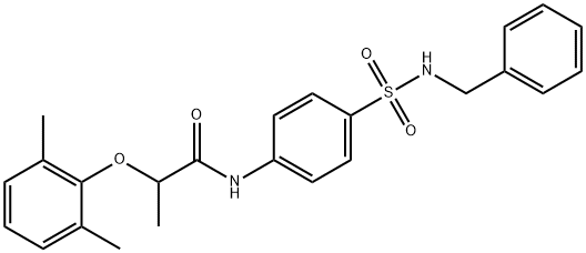 N-{4-[(benzylamino)sulfonyl]phenyl}-2-(2,6-dimethylphenoxy)propanamide Struktur