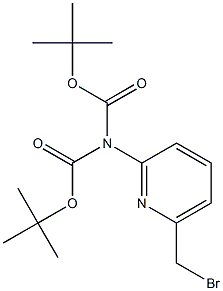 tert-butyl N-[6-(bromomethyl)-2-pyridyl]-N-tert-butoxycarbonyl-carbamate Struktur