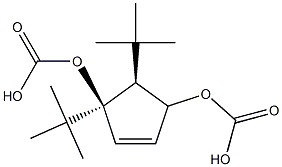 Cis-di-tert-butyl -cyclopent-4-ene-1,3-diyl dicarbonate Struktur