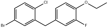 Benzene, 4-bromo-1-chloro-2-[(4-ethoxy-3-fluorophenyl)methyl]- Struktur