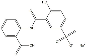 Sodium 2-((2-hydroxy-5-sulfonatobenzoyl)amino)benzoic acid Struktur