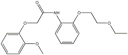 N-[2-(2-ethoxyethoxy)phenyl]-2-(2-methoxyphenoxy)acetamide Struktur