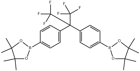 2,2'-((perfluoropropane-2,2-diyl)bis(4,1-phenylene))bis(4,4,5,5-tetramethyl-1,3,2-dioxaborolane) Struktur