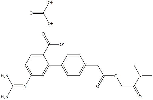 [4-[2-[2-(dimethylamino)-2-oxoethoxy]-2-oxoethyl]phenyl]4-(diaminomethylideneamino)benzoate: carbonate Struktur