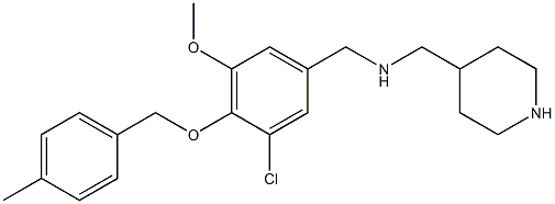 N-{3-chloro-5-methoxy-4-[(4-methylbenzyl)oxy]benzyl}-N-(4-piperidinylmethyl)amine Struktur