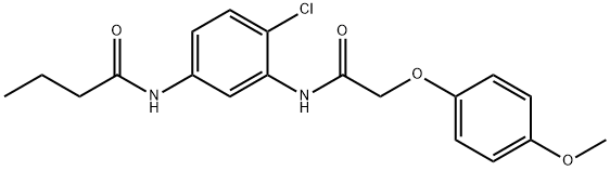 N-(4-chloro-3-{[2-(4-methoxyphenoxy)acetyl]amino}phenyl)butanamide Struktur