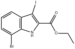 ethyl 7-bromo-3-iodo-1H-indole-2-carboxylate Struktur