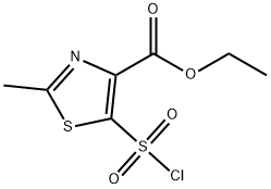 4-Thiazolecarboxylic acid, 5-(chlorosulfonyl)-2-methyl-, ethyl ester Struktur