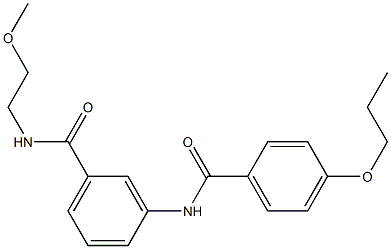 N-(2-methoxyethyl)-3-[(4-propoxybenzoyl)amino]benzamide Struktur