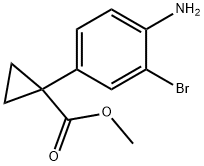 Methyl 1-(4-amino-3-bromophenyl)cyclopropanecarboxylate Struktur