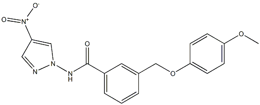 N-{4-nitro-1H-pyrazol-1-yl}-3-[(4-methoxyphenoxy)methyl]benzamide Struktur