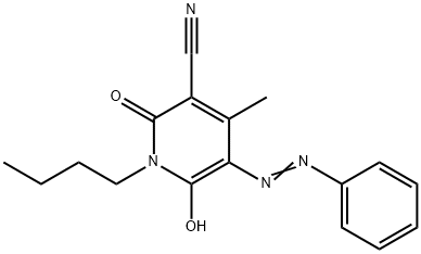 1-Butyl-1,2-dihydro-6-hydroxy-4-methyl-2-oxo-5-(2-phenyldiazenyl)-3-pyridinecarbonitrile Struktur